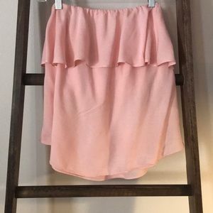 Pink strapless shirt